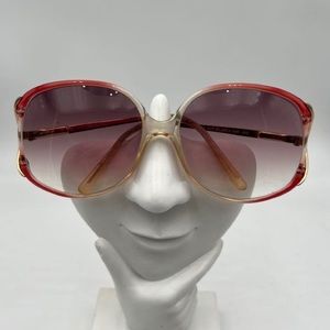Vintage Safilo Elasta Red Translucent Oval Oversized Sunglasses Frames